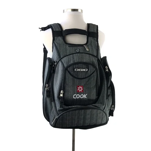 Ogio Metro Street Gray Backpack Book Bag Laptop Travel Tech Spec Company Logo - Picture 2 of 8